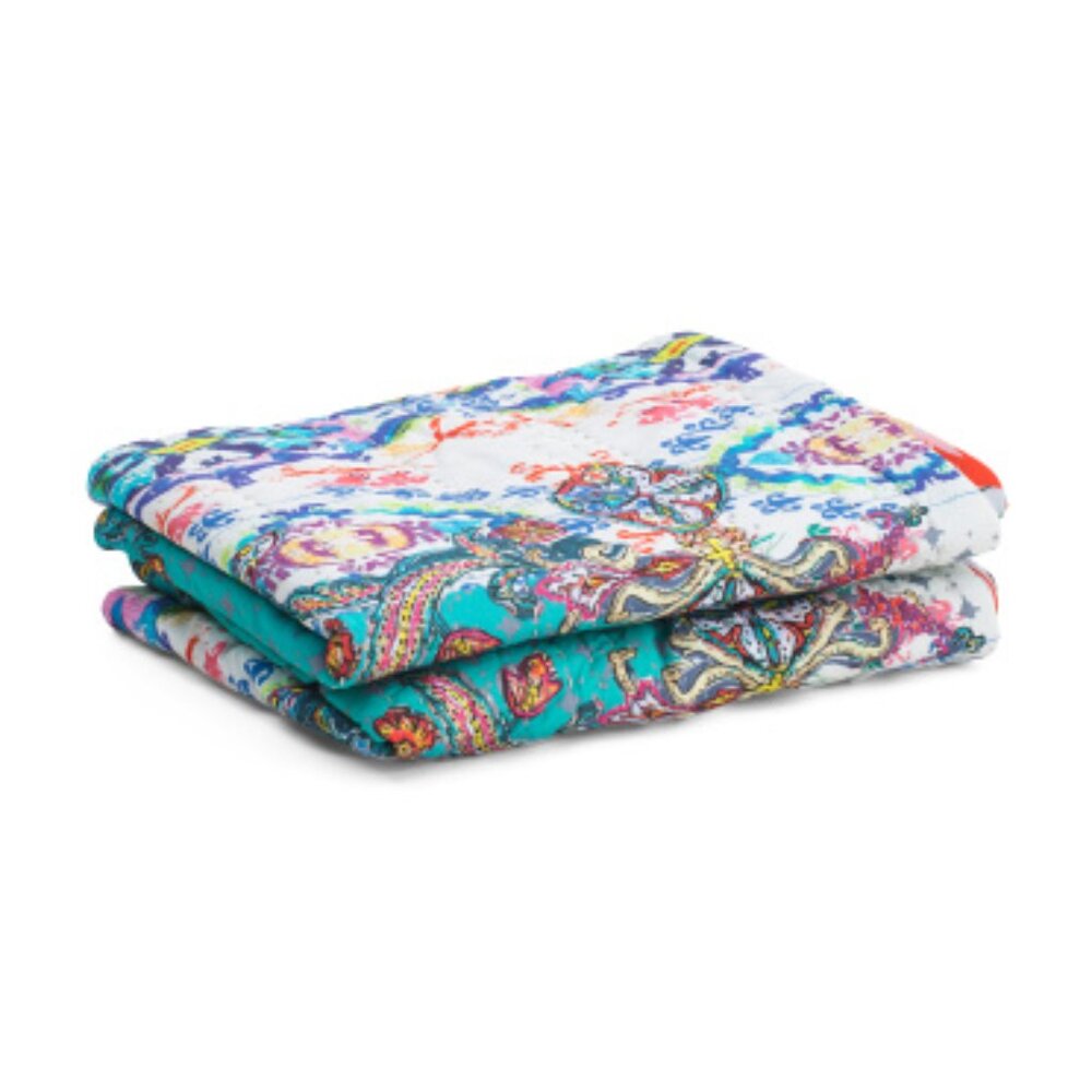 nwt Johnny Was Set (2) Mona Raquel Hand Quilted Pillow Shams Drawstring Bag